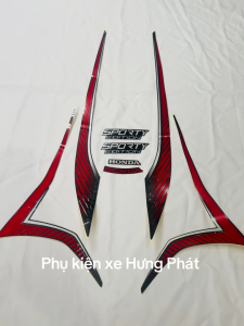 Bộ tem decal dán xe máy honda vision 2023 2024 2025 màu đỏ đen zin thái siêu đẹp