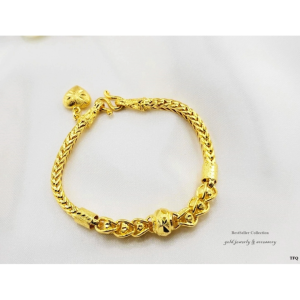 สร้อยข้อมืองานหุ้มทองคำแท้ 24k หนาพิเศษ สวยเทียบทองแท้ ไม่ลอกไม่ดำ