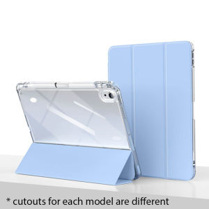 Ốp iPad mỏng với mặt lưng cứng trong suốt & khe để bút cho iPad Pro 11 12.9 Air 11/13 Air5 Air4 Mini & iPad 10.2 10.9 inch