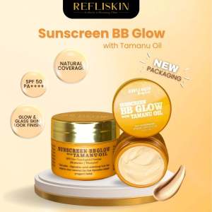 Day Cream BB Glow Tamanu Oil SPF 50 Waterproof Original by Lglow Refliskin