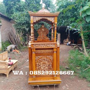 Mimbar Masjid Atap Kubah Kayu Jati Ukir Jepara Mewah