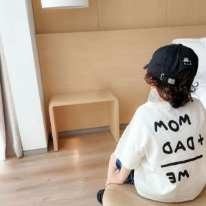 Cute Childrens Short Sleeve T-Shirt Pure Cotton Summer Thin Fashion Loose White Casual Top Breathable Comfortable Standard Fit