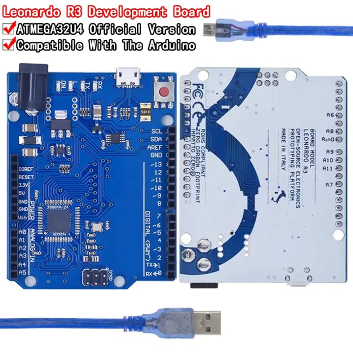 Leonardo R3 Microcontroller Atmega32u4 Development Board With USB Cable ...