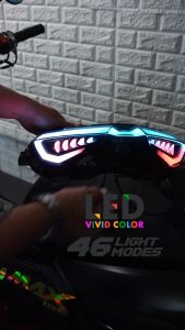 Nmax V2 Tail Light RGB Smoke Lens 46Modes LED VIVID Color Plug And Play Waterproof