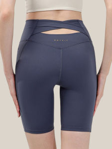 High Waist Sport Shorts Women Summer Quick Dry Yoga Running Cycling Tight Five-Quarter Length Bare Feeling Peach Butt Fitness Pants