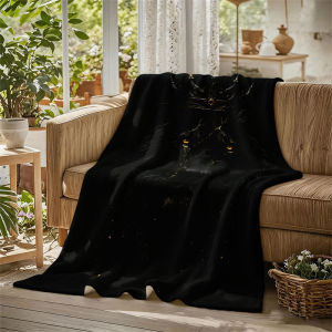BILIBILI | Black Lion Crown Discipline Flannel Blanket Perfect for Sofa Office Bed Travel Sleep Read Relax Camping Four Season Use