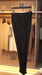 Jseabel Men Casual Trousers Solid Color Loose Tether Guard Pants Ice Silk Drawstring Feet Sports Pants 6337