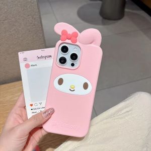 Sanrio | Ốp Điện Thoại Silicon Hình Thỏ 3D Melody Cho iPhone Bảo Vệ Toàn Diện Chống Trầy Xước Chống Bụi Mềm Mại Tương Thích Với Nhiều Mẫu Máy