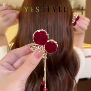 Yesstyle Jepit Rambut Metal Aksen Bunga Mawar Hair Clip Aksesoris Jedai Rambut
