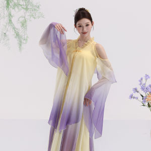FULLBELIEF | Ancient Style Dance Costume Design Sense Lotus Ruffle Gradient Color