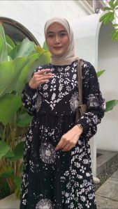 GAMIS BATIK CAP ABSTRAK GAMIS TWILL RAYON CANDI MEKAR