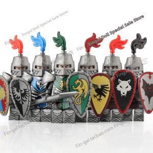 Medieval Castle Knight Green Dragon Raven Soldier Assembly Brick Toy