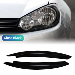 For VW Golf 6 MK6 2008 2009 2010 2011 2012 2pcs Evil Eye Headlight Eyelids Head Light Lamp Eyebrow Cover Trim