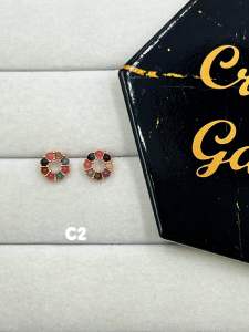 |SG| Rainbow Tourmaline Crystal Ear Stud S925