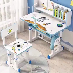 FAโต๊ะเก้าอี้เด็กแบบยกได้ ปรับระดับสูง-ต่ำ โต๊ะอ่านหนังสือเด็ก พร้อมชั้นวางหนังสือ โต๊ะเขียนหนังสือเด็ก โต๊ะเด็ก kid table set ปรับความสูงได้ 2-18ขวบ