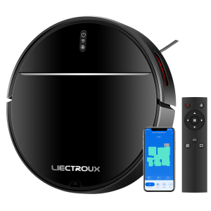 LIECTROUX M7S PRO เครื่องดูดฝุ่นหุ่นยนต์ คอมโบถูพื้นแบบแห้งและเปียก การทำแผนที่อัจฉริยะ แอพ WiFi การดูด 4KPa มอเตอร์ไร้แปรงถ่าน ทำงานร่วมกับ Alexa และ Google Assistant เหมาะสำหรับขนของสัตว์เลี้ยง พรม พื้นแข็ง