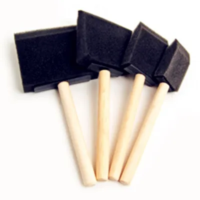 Mod Podge Wooden Handle Sponge Brush Flat Head Acrylic Painting Brushes Art Supplies for Kids Boys And Girls Toy Paint Brushes