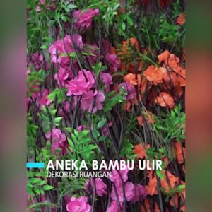 HIASAN RUMAH BAMBU ULIR DAUN MAPLE ANYELIR SATU BATANG DEKORASI BAMBU ULIR ( TIDAK TERMASUK VAS/POT )