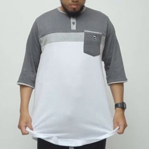 KHOIRUMMAH Koko Kurta Jafar Couple - Kaos Koko Lengan 3/4 - Kurta Pakistan Ayah Dan Anak