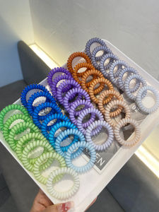 New Korean Style Gradient Color Phone Cord Hair Ropes for Women High Elasticity Summer Hair Ties and Bands