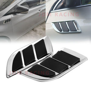 2Pcs Universal ABS Plastic Car Decorative Cell Air Flow Intake Hood Scoop Bonnet Vent Cover Stickers Decoration Car Hood Vent Co