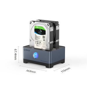 ORICO RGB HDD Docking Station Type-C อลูมิเนียม2.5/3.5นิ้ว HDD Case RGB Cyberpunk Design 10Gbps Fast Speed Hard Disk Bay สำหรับ PC