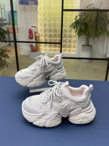 Trendy Dad Shoes for Women Breathable Versatile Thick Bottom Sports Shoes Korean Style Low Top Flat Foot Support Casual Sneakers