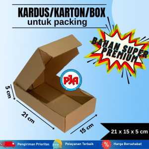 Kardus Packing Kardus Karton Polos Box Coklat Kotak Dus Ukuran 21x15x5 CM Kualitas Bagus