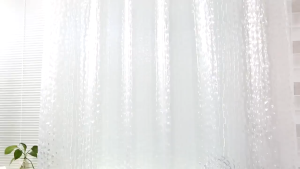 / 180*200 Transparent 3D Bath Shower Curtain Clear Cubes Water Plastic Thicker