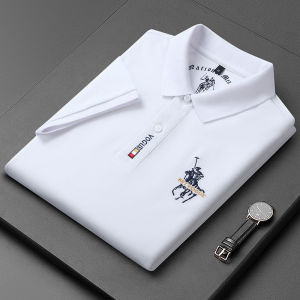 Summer Mens Loose Fit Cotton Polo Shirt Short Sleeve Business Casual Fashion Urban Style Pure Color Shirt Collar T-Shirt