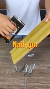 Staple Gun Tacker Heavy Duty Eavy Duty Powerful width10mm-length8mm Gun Tacker with staple wire U/ Door /T Shaped Staple Nails 1008F Heavy Duty Staple Gun Tacker