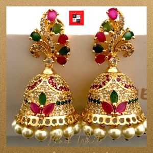 Indian Jhumka Earring Gold Plated Elegant New Styles Bollywood Earrings(BW25/04)