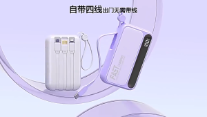 [3CCC] Super Fast Charging 20000mAh Power Bank | Built-in Cables | High Capacity & Safe for Travel