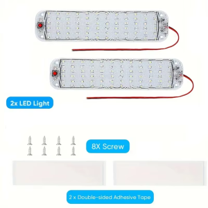 2PCS Vehicle Interior Light 72/48LED Ceiling Dome Light With Switch 12V 24V Car Reading Lamp For RV/Trailer/Truck/Camper/Boat