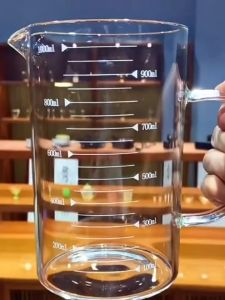 Cốc Thuỷ Tinh Cán Gỗ Đong Cafe Sữa 350-1000ml -Aeneas Shop