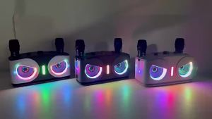 Newmsnr loa bluetooth có mic kép micrô Bluetooth không dây loa karaoke Bộ khuếch đại bass âm thanh nổi 9D đèn LED RGB tiệc tùng loa âm thanh KTV gia đình di động