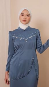 NEW Oneset Felicya Baju Kurung Melayu Wanita Dress Pesta Setelan Baju Kondangan Full Payet Terbaru