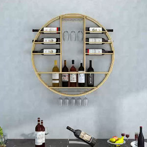 Home bar metal wine rack round wine rack storage rack. Wine rack and beer rack.