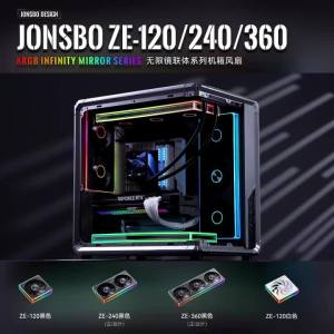 JONSBO | JONSBO ZE Series ZE-120/240/360 Computer Case Fan CD Pattern Aluminum Nameplate 5V/3 Pin ARGB 12cm Case Fan Forward/Reverse Fan