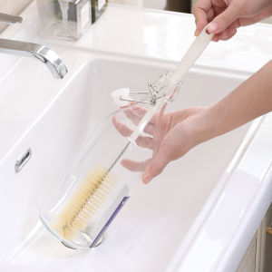Small Bottle Mouth Small Caliber Fine Mouth Bottle Narrow Opening Wine Bottle No Dead Angle Long Handle Brush Bristle Glass Bottle Cleaning Bottle Brush Handy Gadget