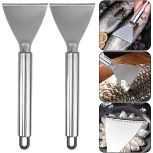 ที่ขูดเกล็ดปลาในครัวมีดสเตนเลสทำความสะอาดเครื่องขูดเอาออกอย่างรวดเร็วแหนบขัดผิว