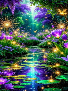 HUACAN Diamond Painting Kits Lotus Flower For Adults Mosaic Diamond Art Floral Fantasy Nature Full Drill Handmade Diy Gift