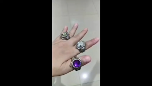 Jam Cincin Berbentuk Bulat - Cincin Pria Batu Akik Natural Mengkilap Elegan