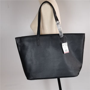Black Large Capacity Tote Bag Commuter Practical Womens Handbag Shopping Bag Stylish British Style PU Leather Shoulder Bag