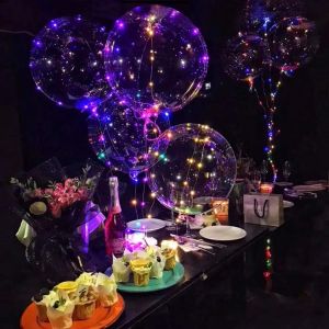 4PCS Led Balloon With Light Luminous Transparent Bobo Ballons Wedding Birthday Party Decoration LED Light Balloon
