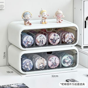 Transparent Drawer Style Storage Box Dustproof Display Case Multi-functional Organizer for Badges And Grains Fresh Style Home Organization