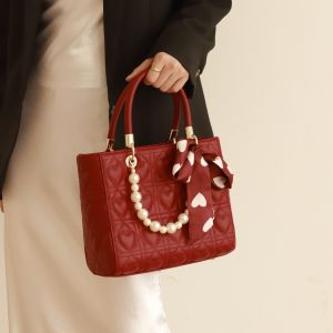 Wedding Red Large Capacity Bride Bag Luxury Sensation Daily Usable New 2025 Elegant Chinese Style Single Shoulder Handbag