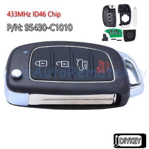 4 Buttons Flip Remote Key Fob 433MHz ID46 Chip for Hyundai Sonata 2014 2015 2016 2017 2018 P/N: 95430-C1010 FCC ID: TQ8-RKE-4F16