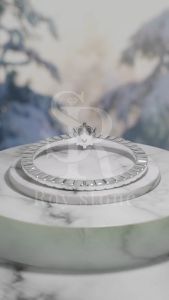 RoyStone - Cincin Wanita Moissanite Sertifikat GRA Original Lapis Emas - Arabela Ring