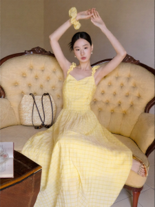 XXNING | Đầm Dây Voan Nữ Elegance Chân Dài